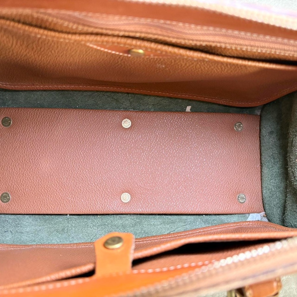 Vintage 90s Dooney & Bourke Green Pebbled All Weather Leather satchel Purse - Picture 4 of 8